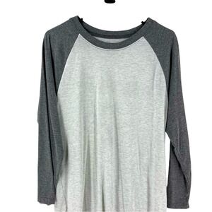 Two Blind Brothers Mens Gray Raglan 3/4 Sleeve Braille Graphic T-Shirt Large